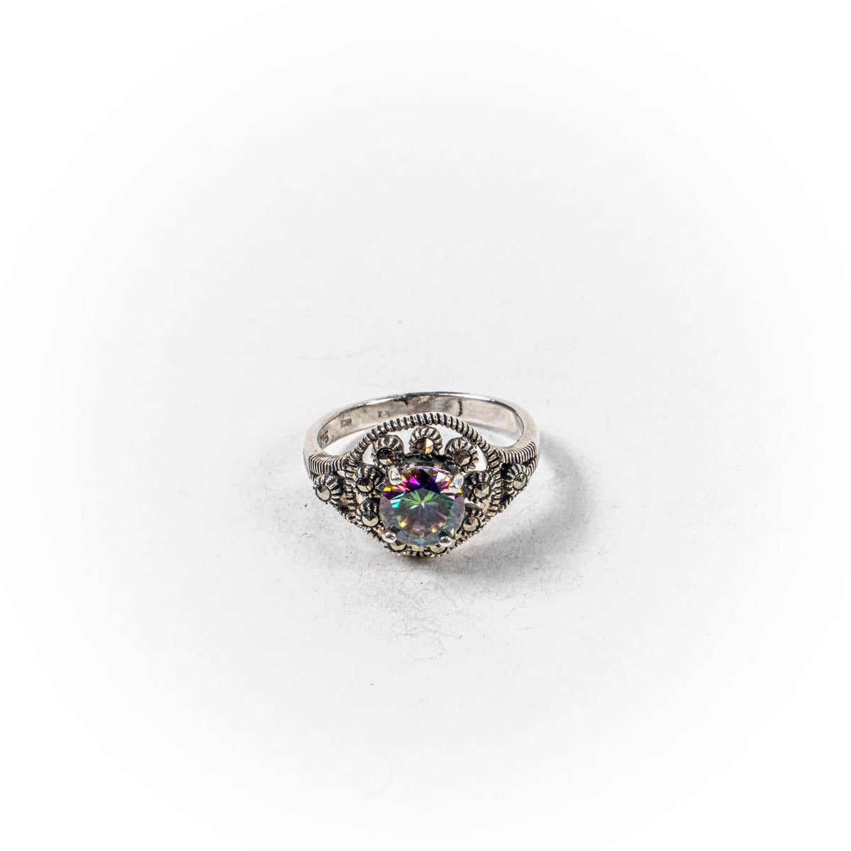Inel STILL, Argint 925 - Marime 7,5, Topaz Mistic si Marcasite, Multicolor