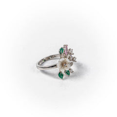 Inel STILL, Argint 925 - Marime 7, Zirconiu si Sedef, Multicolor