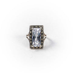 Inel STILL, Argint 925 - Marime 6, Zirconia si Marcasite, Alb Translucid