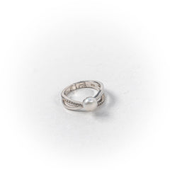 Inel STILL, Argint 925 - Marime 6, Perla de Cultura, Alb Sidefat