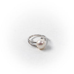 Inel STILL, Argint 925 - Marime 6, Perla de Cultura, Alb Sidefat