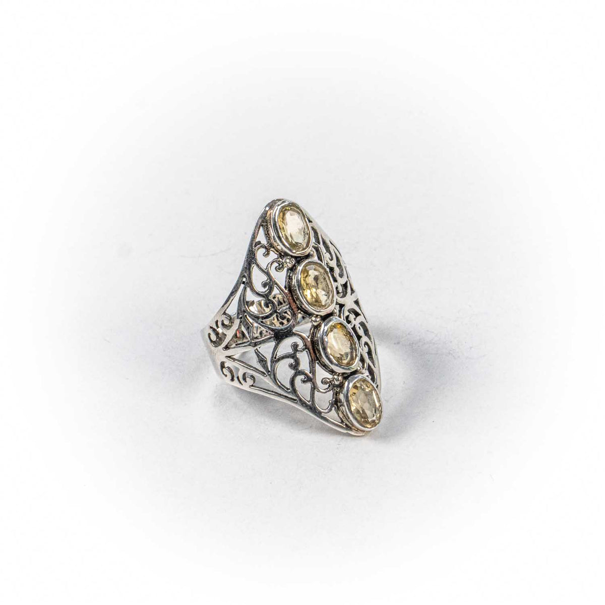 Inel STILL, Argint 925 - Marime 10, Citrin, Galben