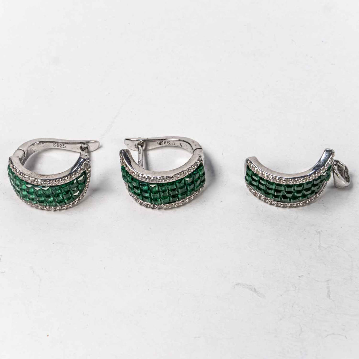 Set Bijuterii STILL Argint 925 - Pandantiv, Cercei, Smarald si Zirconia, Verde