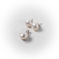 Set Bijuterii STILL Argint 925 - Pandantiv, Cercei, Perle de Cultura, Alb Sidefat