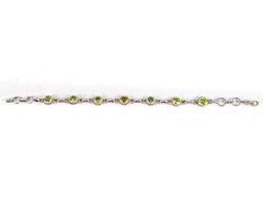 Bratara STILL, Argint 925 - Marime 20cm x 8.5mm, Reglabila, Peridot, Verde Deschis