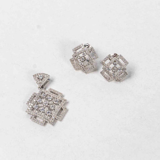 Set Bijuterii STILL Argint 925 - Pandantiv, Cercei, Zirconia, Incolor