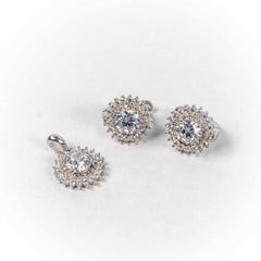 Set Bijuterii STILL Argint 925 - Pandantiv, Cercei, Zirconia, Incolor