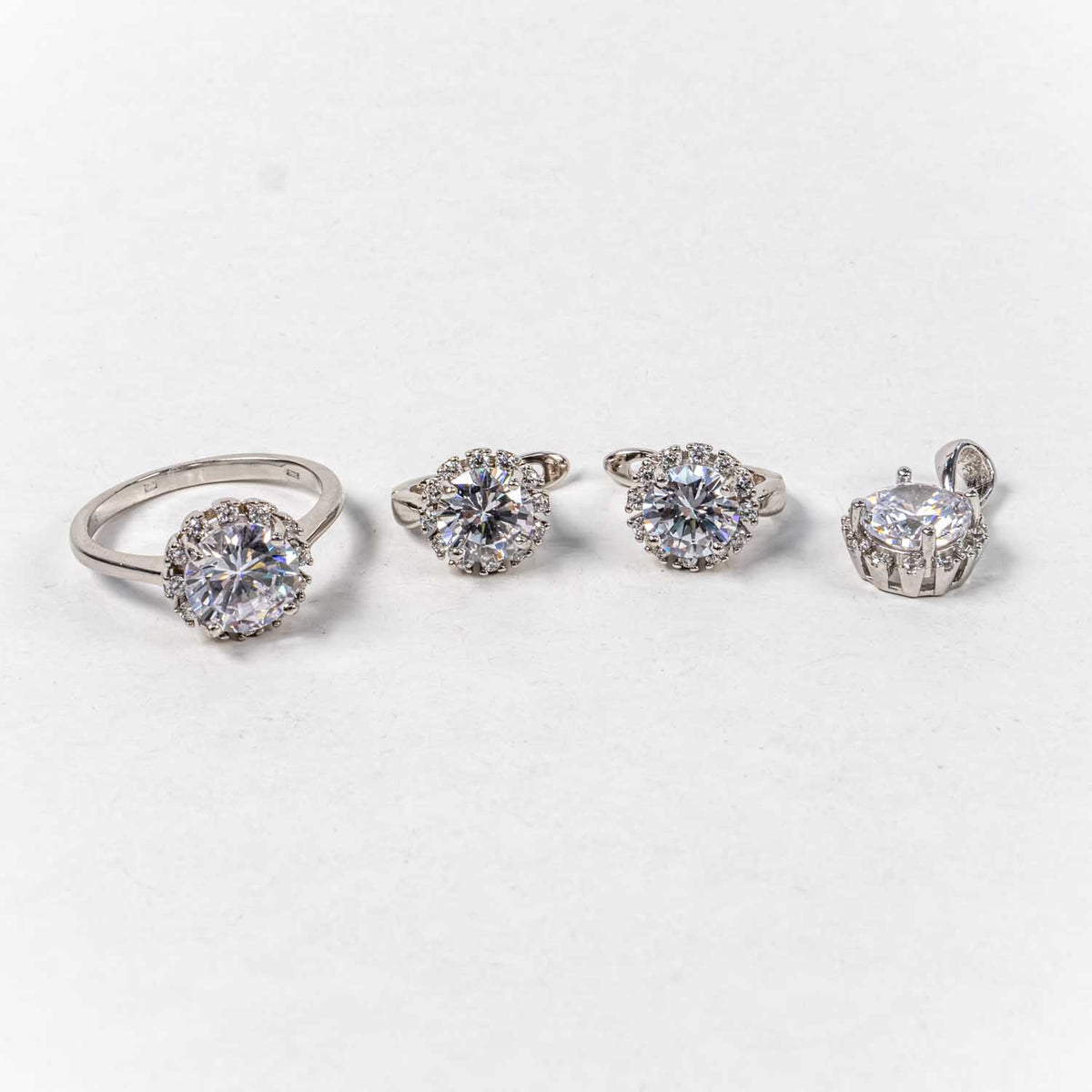 Set Bijuterii STILL Argint 925 - Pandantiv,  Inel,  Cercei, Zirconia, Marime Inel 7, Incolor