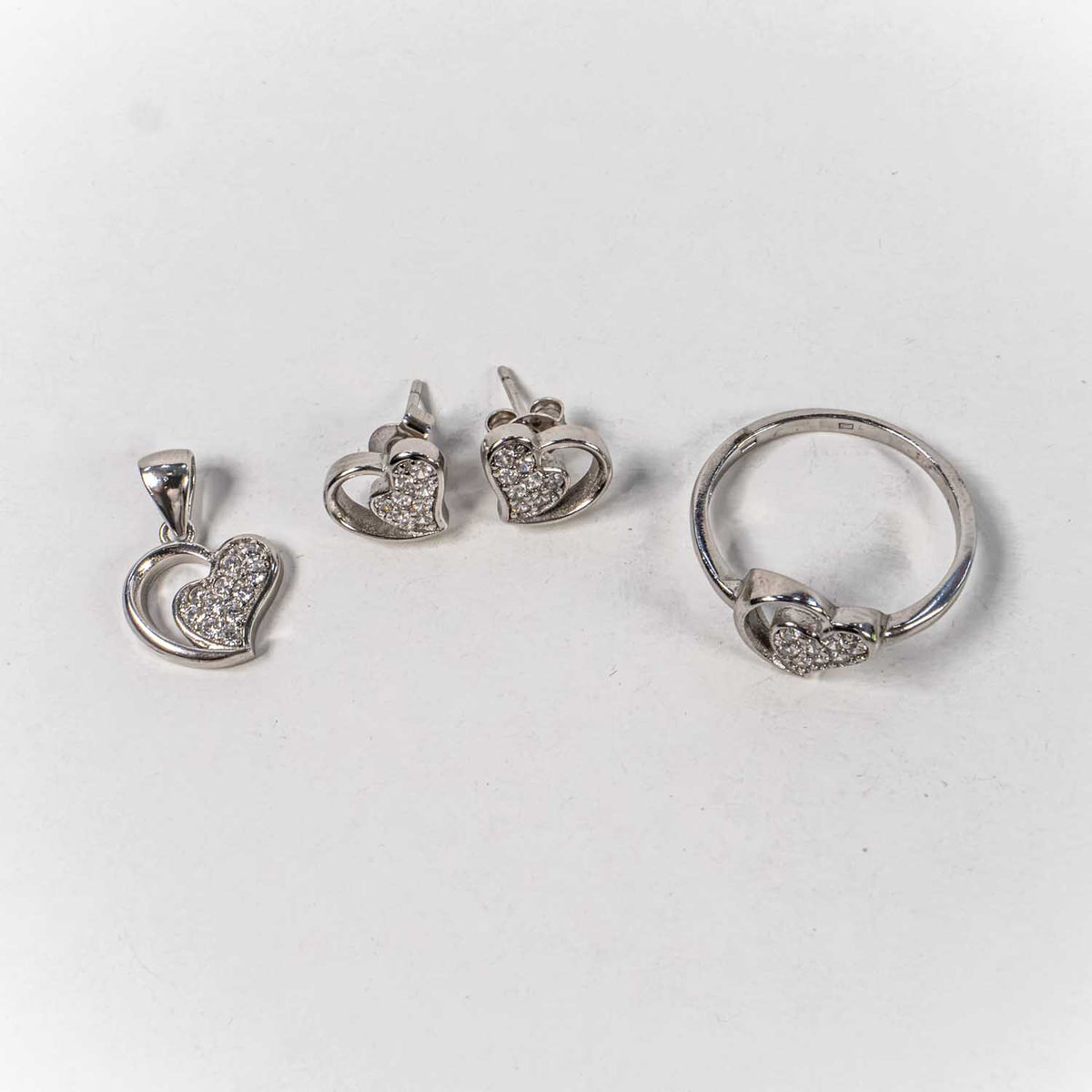 Set Bijuterii STILL Argint 925 - Pandantiv,  Inel,  Cercei, Zirconia, Marime Inel 7,5, Incolor