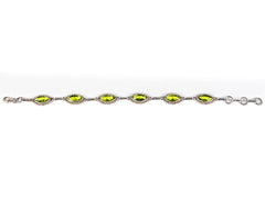 Bratara STILL, Argint 925 - Marime 19cm x 9mm, Reglabila, Peridot, verde