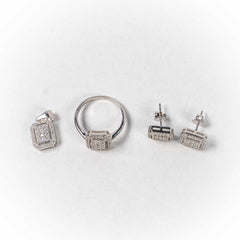 Set Bijuterii STILL Argint 925 - Pandantiv,  Inel,  Cercei, Zirconia, Marime Inel 7, Incolor