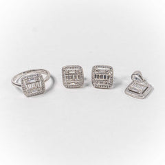 Set Bijuterii STILL Argint 925 - Pandantiv,  Inel,  Cercei, Zirconia, Marime Inel 7, Incolor