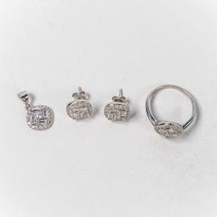 Set Bijuterii STILL Argint 925 - Pandantiv,  Inel,  Cercei, Zirconia, Marime Inel 7, Incolor