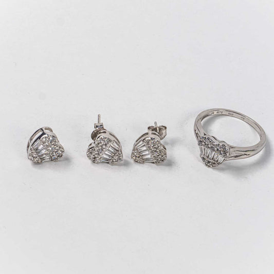 Set Bijuterii STILL Argint 925 - Pandantiv,  Inel,  Cercei, Zirconia, Marime Inel 7, Incolor