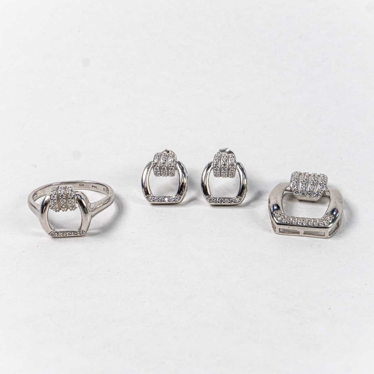 Set Bijuterii STILL Argint 925 - Pandantiv,  Inel,  Cercei, Zirconia, Marime Inel 7, Incolor