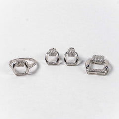 Set Bijuterii STILL Argint 925 - Pandantiv,  Inel,  Cercei, Zirconia, Marime Inel 7, Incolor