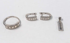 Set Bijuterii STILL Argint 925 - Pandantiv,  Inel,  Cercei, Zirconia, Marime Inel 8, Incolor