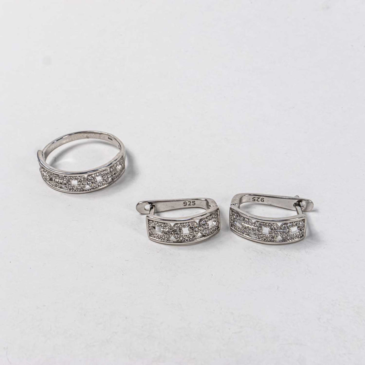 Set Bijuterii STILL Argint 925 - Pandantiv,  Inel,  Cercei, Zirconia, Marime Inel 8, Incolor