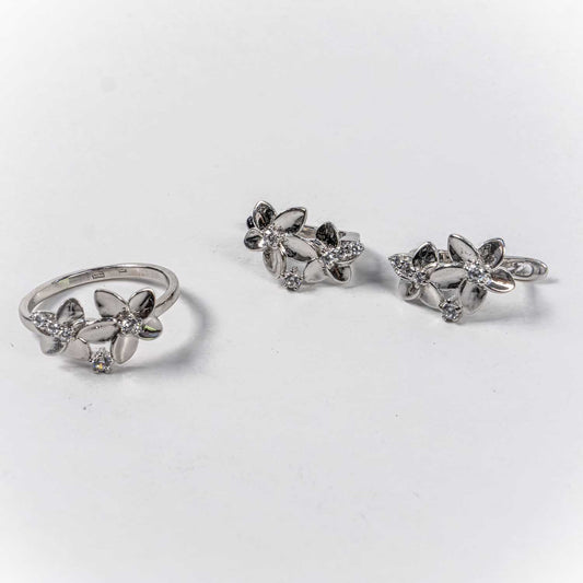 Set Bijuterii STILL Argint 925 - Pandantiv,  Inel,  Cercei, Zirconia, Marime Inel 6, Incolor