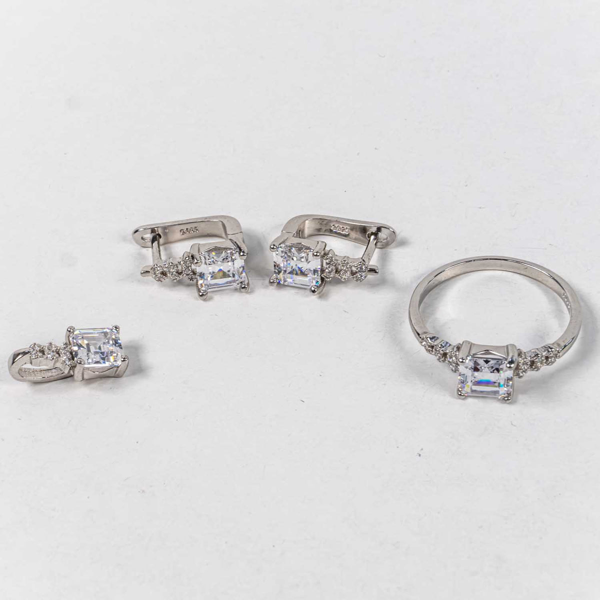 Set Bijuterii STILL Argint 925 - Pandantiv,  Inel,  Cercei, Zirconia, Marime Inel 7, Incolor