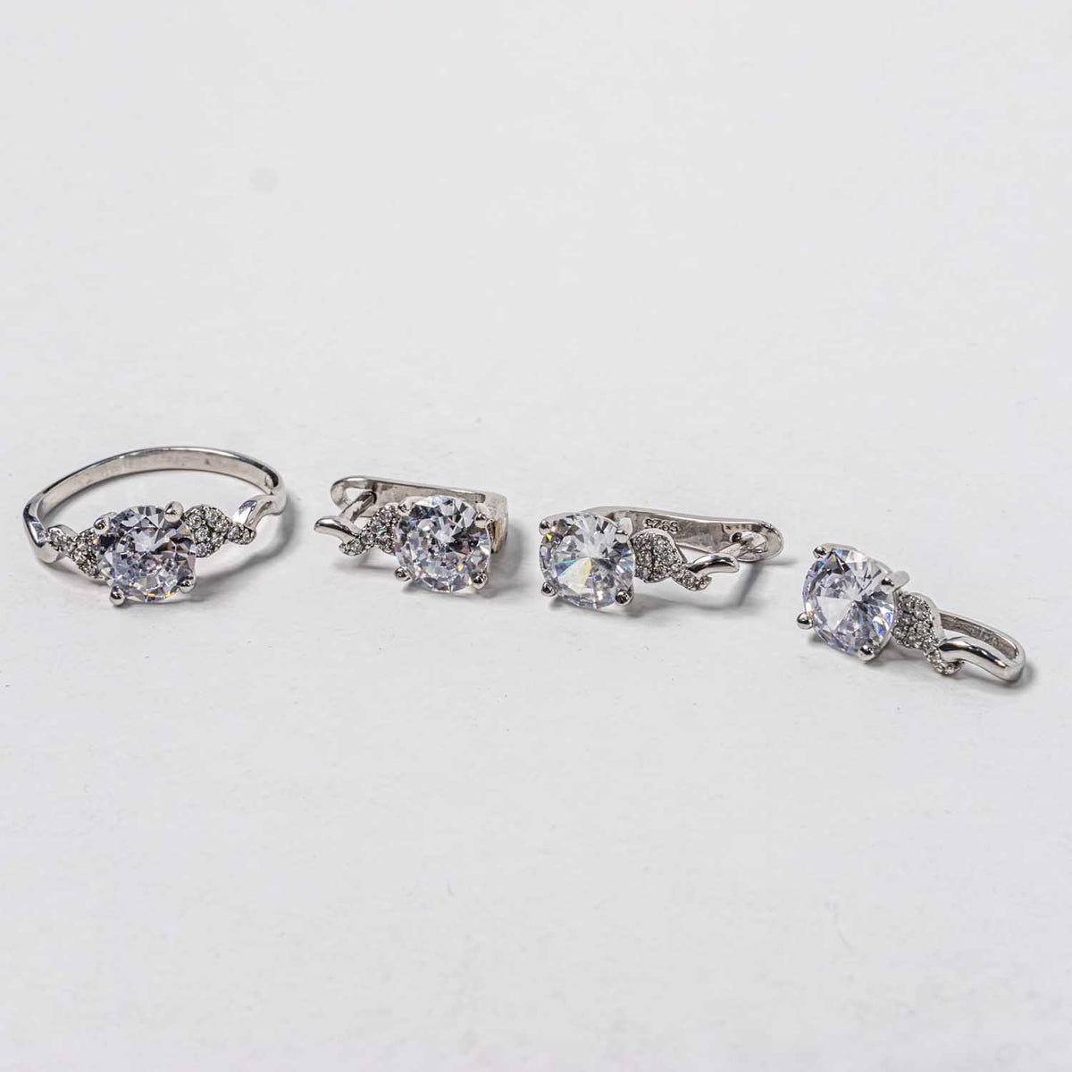 Set Bijuterii STILL Argint 925 - Pandantiv,  Inel,  Cercei, Zirconia, Marime Inel 7, Incolor