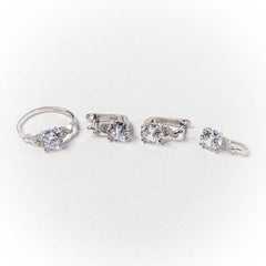 Set Bijuterii STILL Argint 925 - Pandantiv,  Inel,  Cercei, Zirconia, Marime Inel 7, Incolor