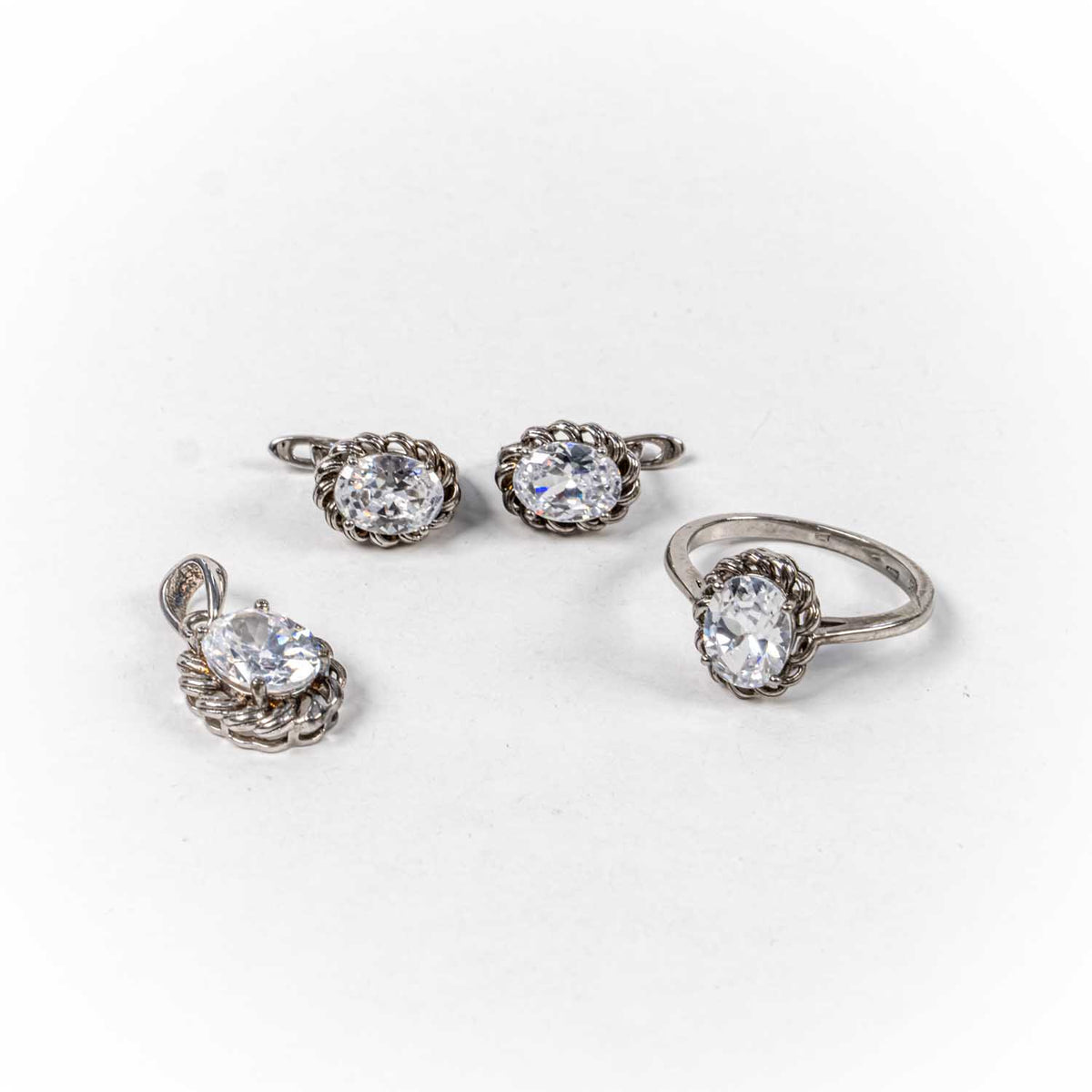 Set Bijuterii STILL Argint 925 - Pandantiv,  Inel,  Cercei, Zirconia, Marime Inel 5,5, Incolor