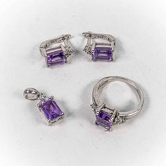 Set Bijuterii STILL Argint 925 - Pandantiv,  Inel,  Cercei, Zirconia, Marime Inel 6, Incolor