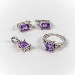 Set Bijuterii STILL Argint 925 - Pandantiv,  Inel,  Cercei, Zirconia, Marime Inel 6, Incolor