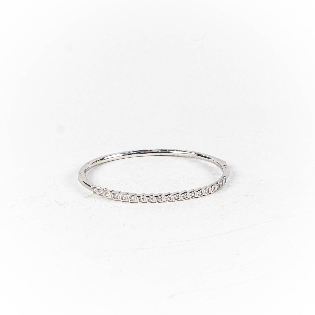 Bratara STILL, Argint 925 - Marime 55 fi x 3mm, Fixa, Zirconia, Incolor