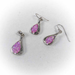 Set Bijuterii STILL Argint 925 - Pandantiv, Cercei, Opal, Roz