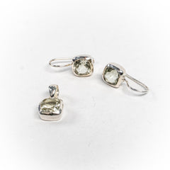 Set Bijuterii STILL Argint 925 - Pandantiv, Cercei, Ametist, Verde Praz