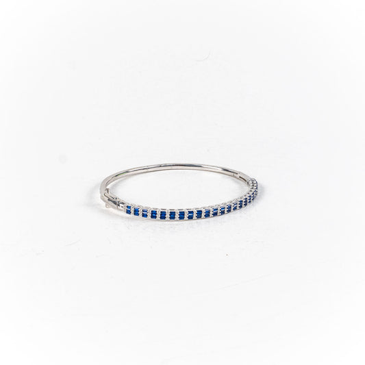 Bratara STILL, Argint 925 - Marime 57 fi x 3mm, Fixa, Safir si Zirconia, Albastru