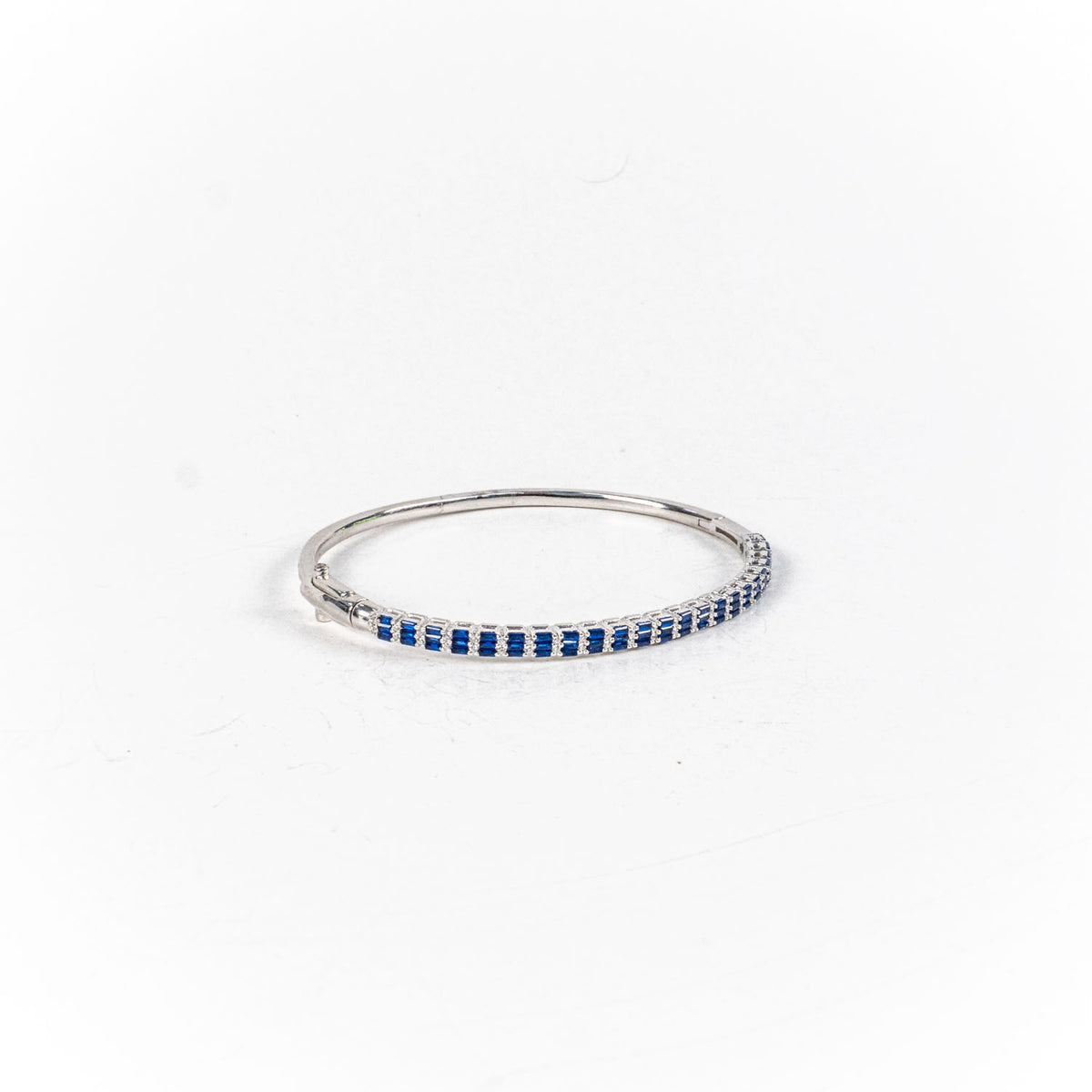 Bratara STILL, Argint 925 - Marime 57 fi x 3mm, Fixa, Safir si Zirconia, Albastru