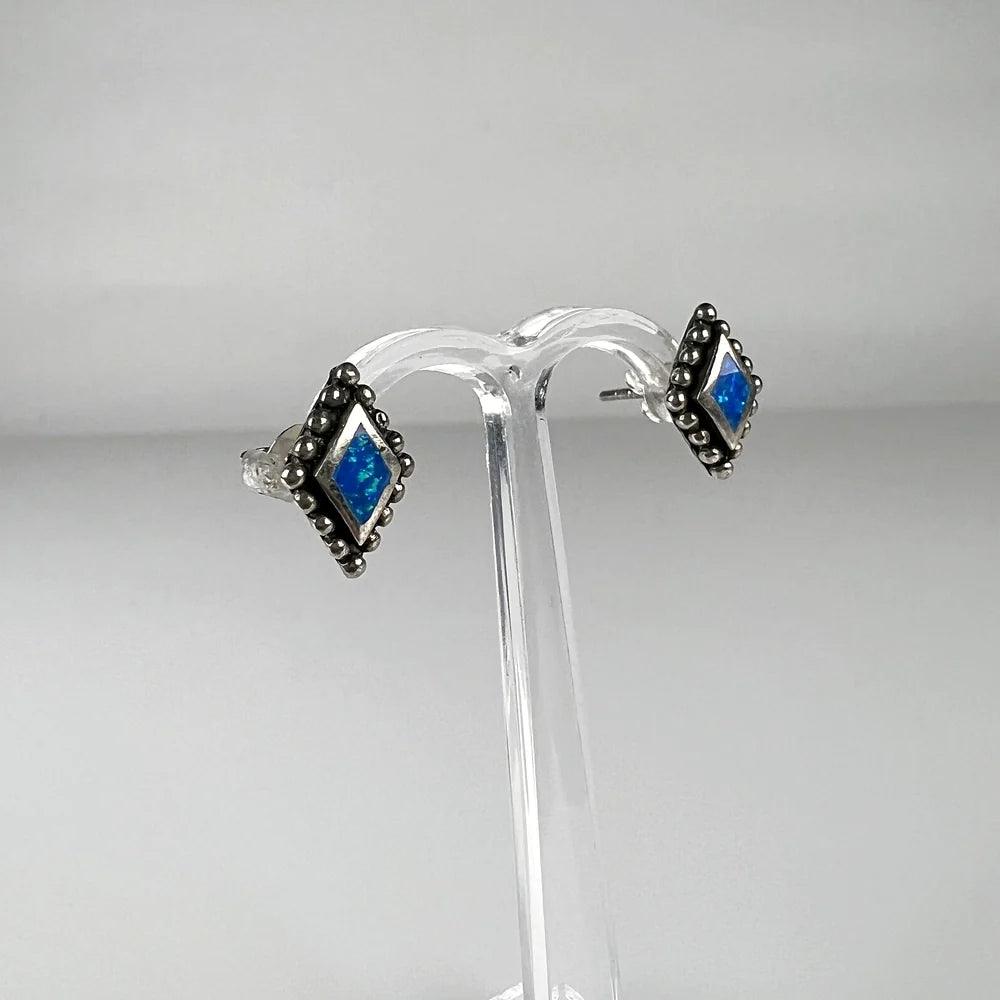 Cercei opal cu șurub din argint 925, 10 mm - vedere 1