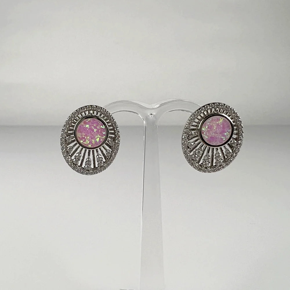 Cercei opal cu surub din argint 925 - 20mm - vedere 2