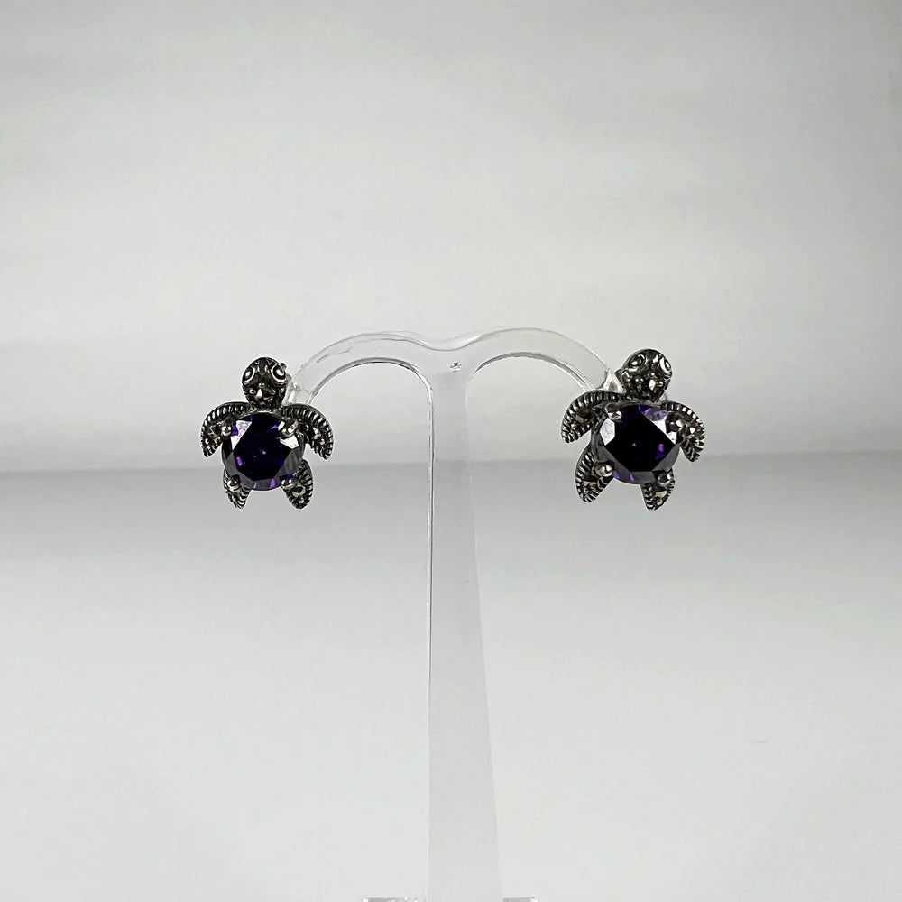 Cercei ametist cu surub din argint 925, 10mm - vedere 2
