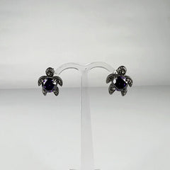 Cercei ametist cu surub din argint 925, 10mm - vedere 2