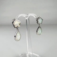 Cercei opal cu șurub din argint 925, 20mm - vedere 1