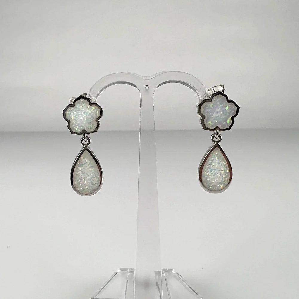 Cercei opal cu șurub din argint 925, 20mm - vedere 2