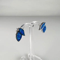 Cercei opal cu surub din argint 925 - 10mm - vedere 1