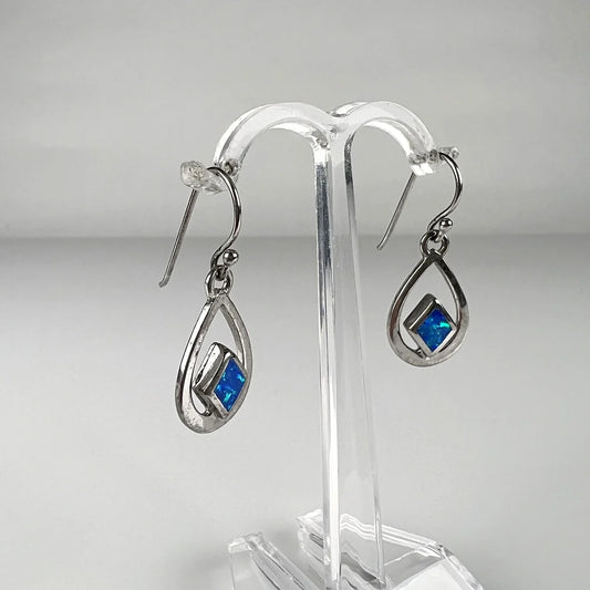 Cercei drop opal cu carlig din argint 925 - 15mm - vedere 1