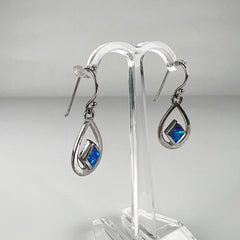 Cercei drop opal cu carlig din argint 925 - 15mm - vedere 1