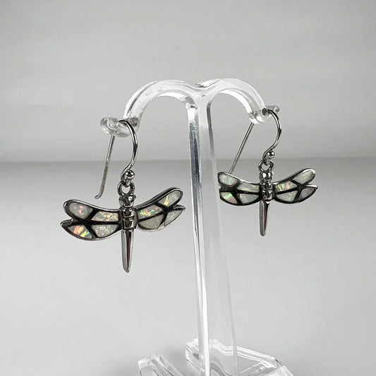 Cercei drop opal din argint 925 cu carlig fishhook 20mm - vedere 1