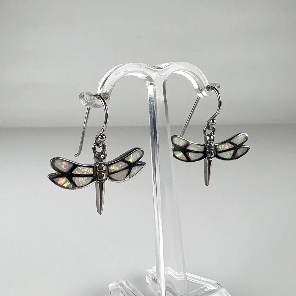 Cercei drop opal din argint 925 cu carlig fishhook 20mm - vedere 1