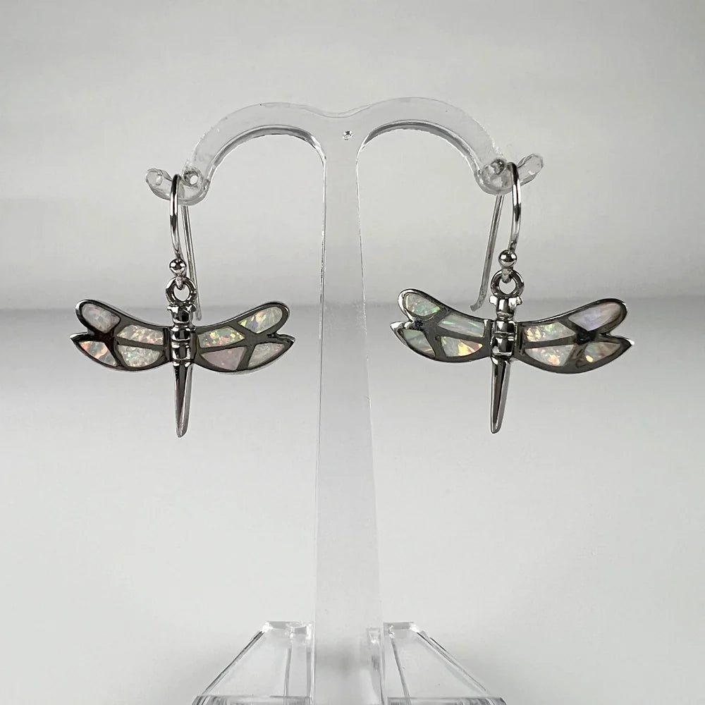 Cercei drop opal din argint 925 cu carlig fishhook 20mm - vedere 2