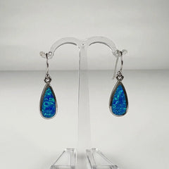 Cercei drop opal din argint 925 cu prindere fishhook - vedere 2