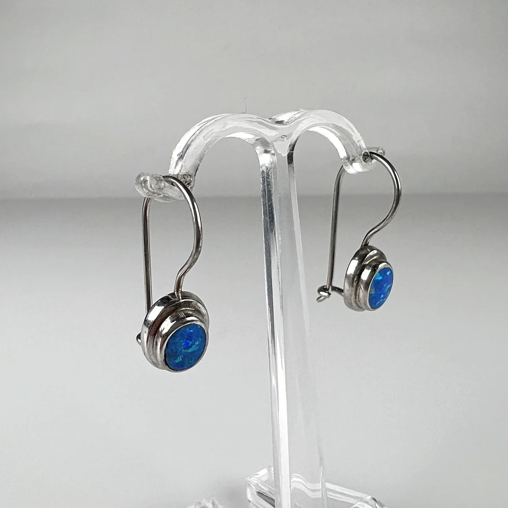 Cercei drop opal leverback argint 925 - 10mm - vedere 1