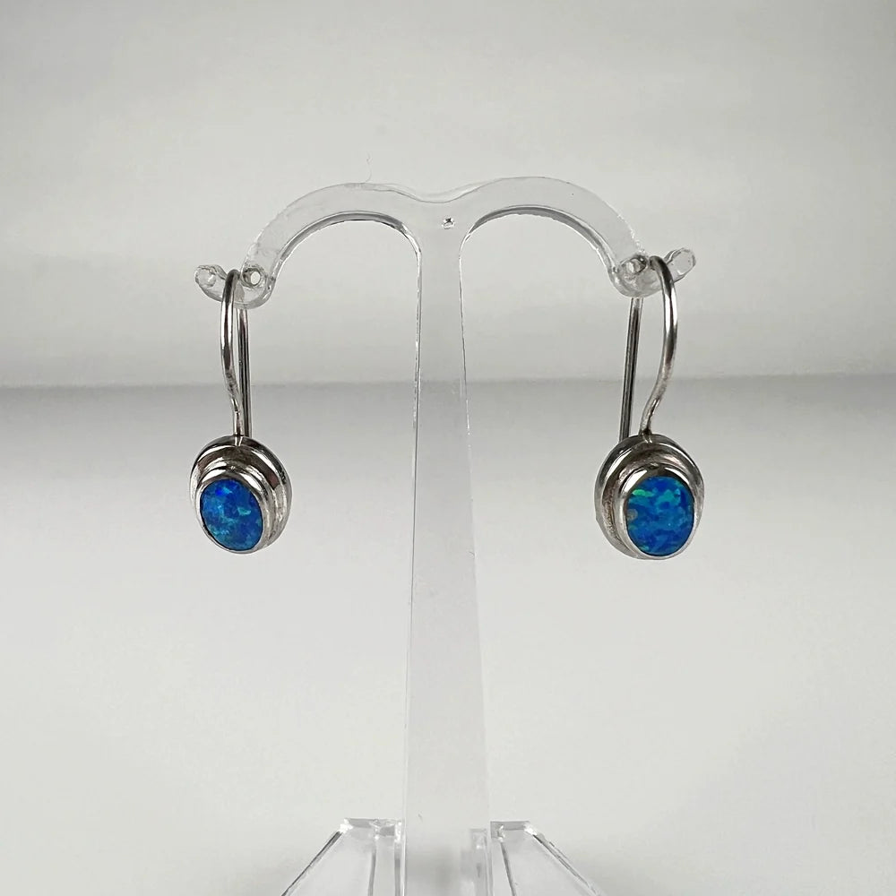 Cercei drop opal leverback argint 925 - 10mm - vedere 2