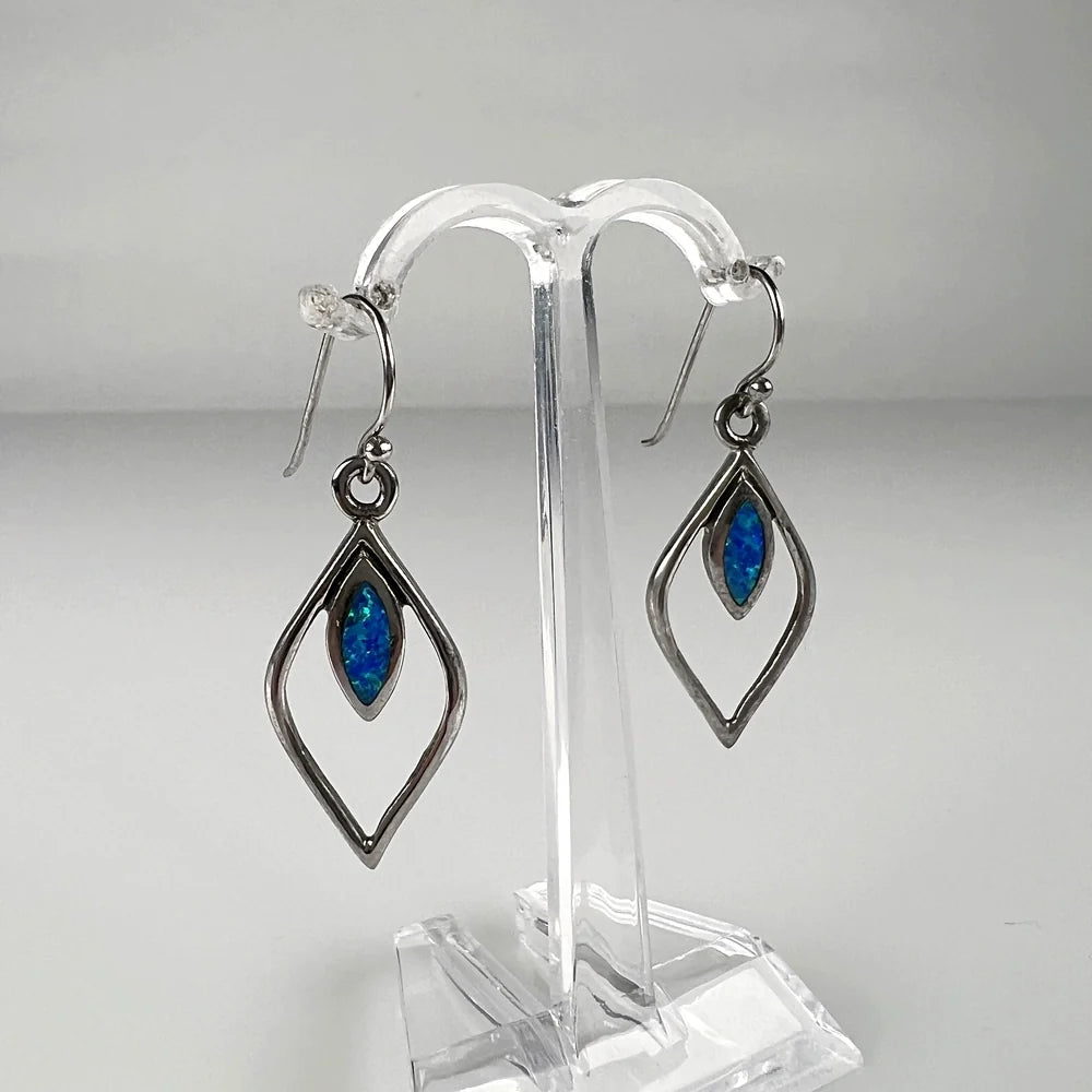Cercei drop opal cu carlig din argint 925 - 15mm - vedere 1